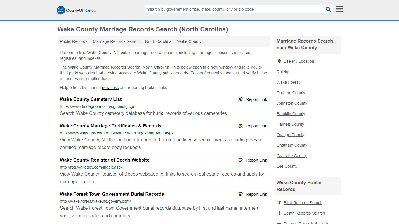 Marriage Records Search - Wake County, NC (Marriage Licenses ...